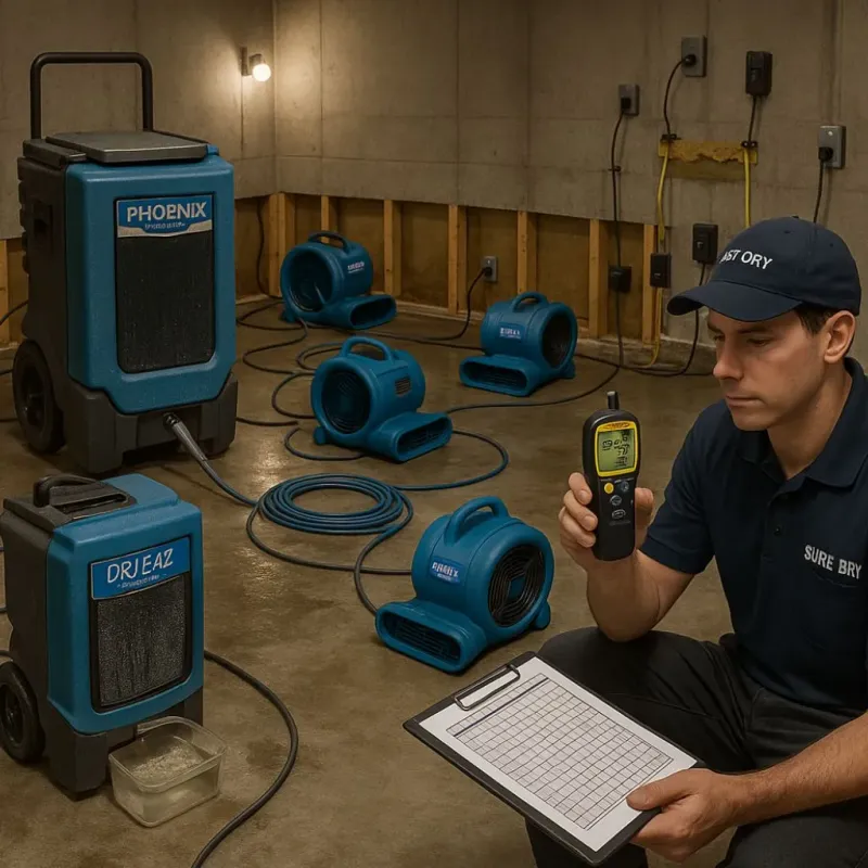 Structural Drying and Dehumidification process in Rusk, TX